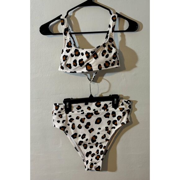 Xhilaration Women’s Leopard Print Bikini Set Size S Top /L Bottom Two-Piece - Picture 1 of 7